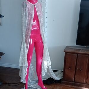 Elegant Silver Women's long Flowing Cape.